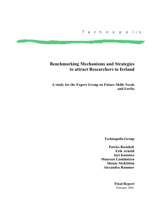 Benchmarking Mechanisms and Strategies to Attract Researchers to Ireland